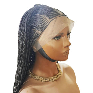 Chloe Synthetic Braided Lace Wig - Cornrows in Front and Individual Braids in Back