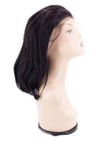 Unique Style 2 Envy Inc 100% human hair straight bob wig in natural 1B color with transparent lace front construction.