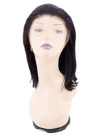 Unique Style 2 Envy Inc 100% human hair straight bob wig in natural 1B color with transparent lace front construction.