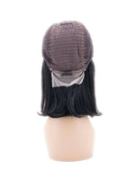 Unique Style 2 Envy Inc straight bob wig in natural 1B human hair with transparent lace front and cap construction.