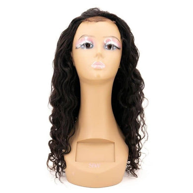 Beach Wave Transparent Closure Wig.